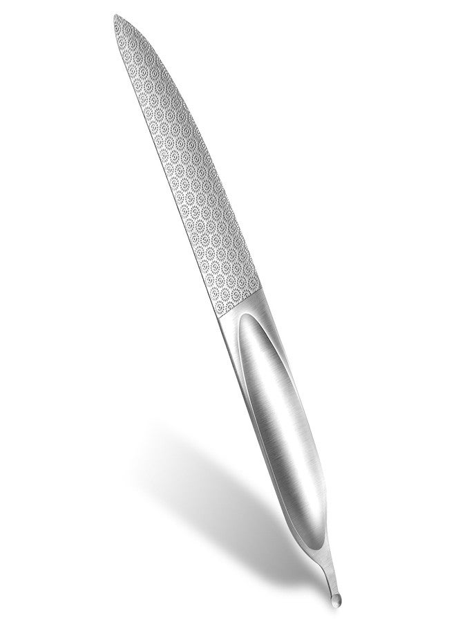 Bruislard Curved Nail File 4.9 inch Stainless Steel Double-Sided Toenail File for Thick Toenails Metal Finger Nail Buffer for Smooth, Shiny, Salon-Worthy Nails for Women and Men - Image 1